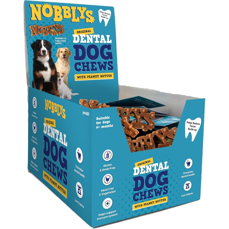 Nobblys Dog Treat Dental Peanut Butter Chew Natural Treat For Dogs 70 x 15g