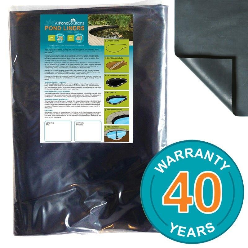 Premium Pond Liners 2 x 2m PVC 1mm 40yr Warranty