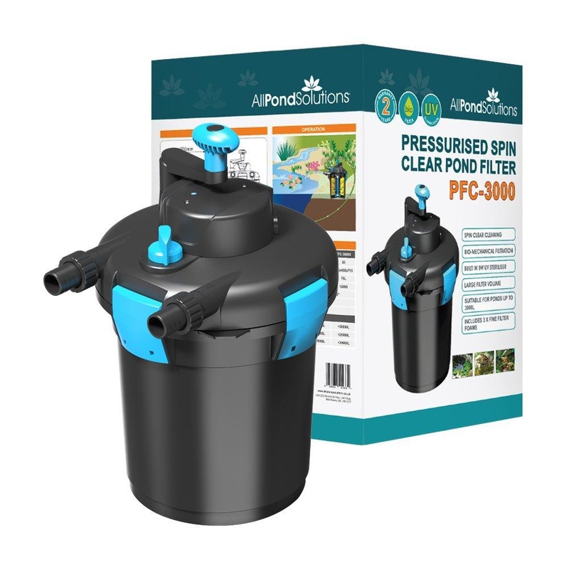 3000L Pressurised Pond Filter 9w UV Easy Clean PFC-3000