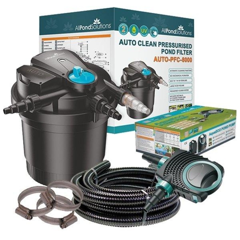 8000L Pressurised Pond Filter Kit AUTO-PFC-8000-KIT