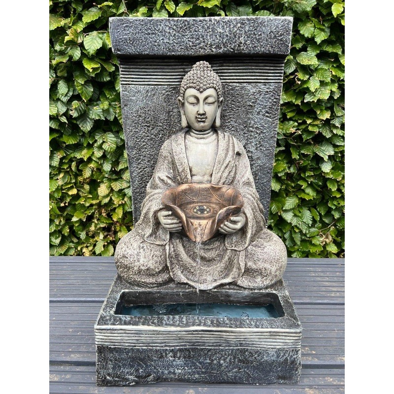 Buddha Water Feature with LED Light - Solar Panel 30x 32x51.5cm