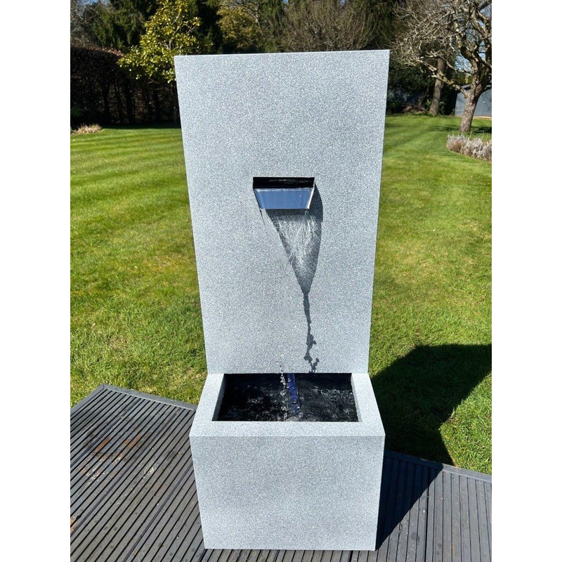 Large Wall Blade Shower Water Feature with LED Lights - Solar Powered 36.5x27x96cm