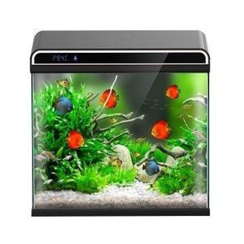 Ultra Clear Glass Nano LED Light Fish Tank  - 12L - Black