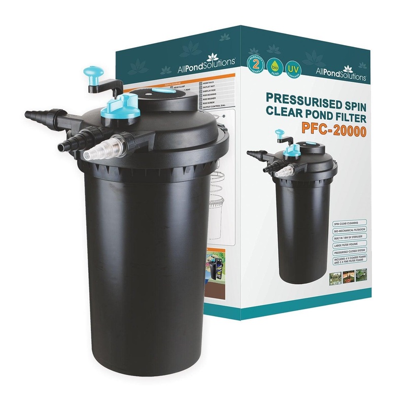 20000L Pressurised Pond Filter 18w UV Easy Clean PFC-20000
