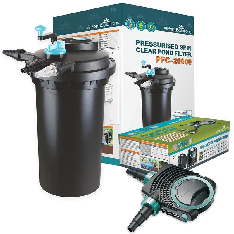 20000L Pressurised Pond Filter Easy Clean PFC-20000-KIT