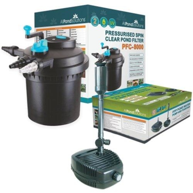 8000L Pressurised Pond Filter Easy Clean PFC-8000-KIT