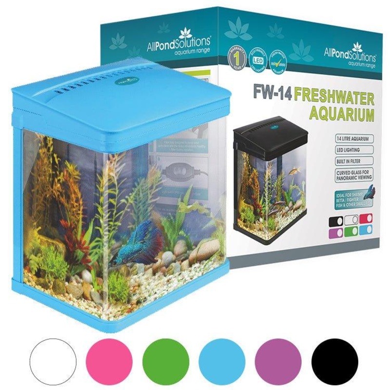 Small 14 Litre Nano Fish Tank - 6 Colours