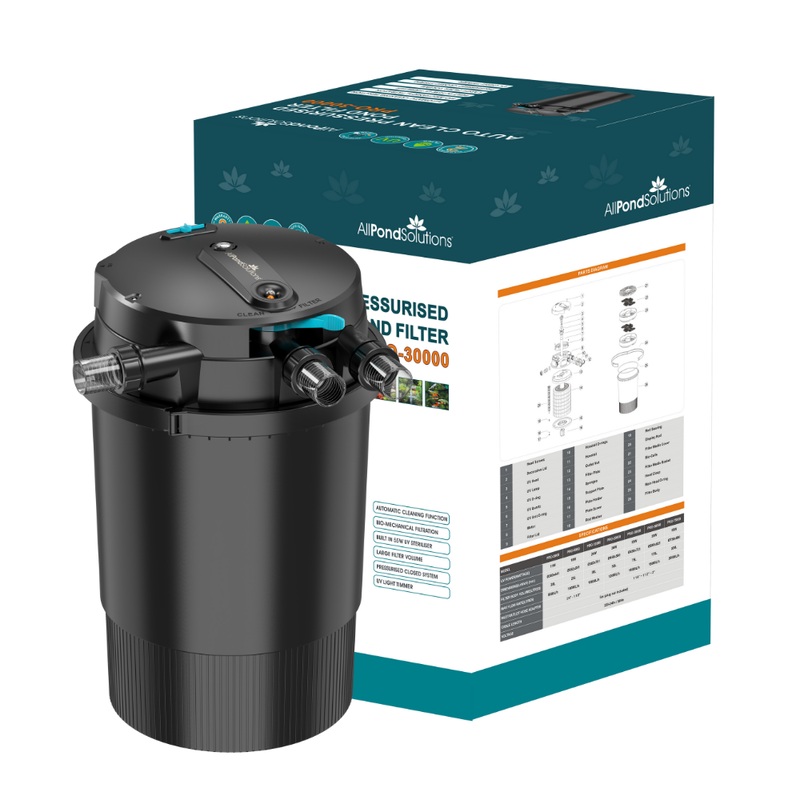 Auto Cleaning Koi Pressurised Pond Filter PRO-30000 with UV Light Timer
