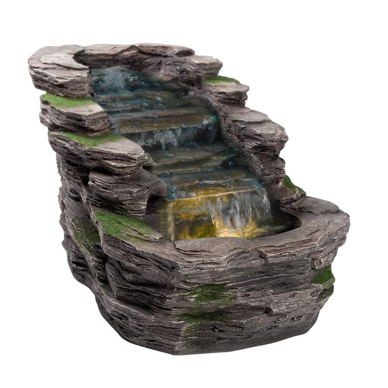 Waterfall Water Feature with LED Light
