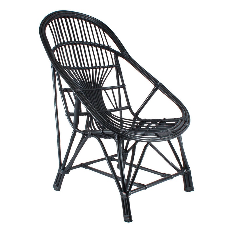 Chaise Wilkes Black Cane (88x60x40cm)