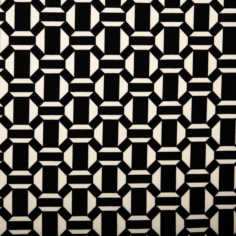 Printed Crepe - CREOLIA - Geometric - White