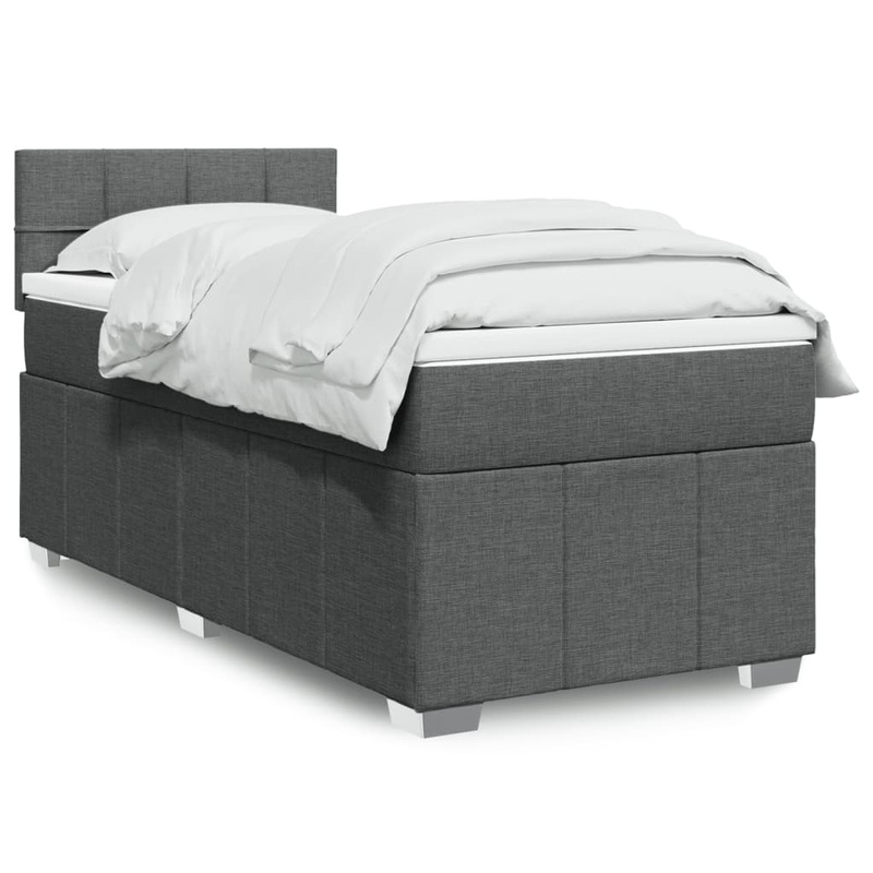 Sommier  lattes de lit avec matelas Gris fonc 100x200cm Tissu