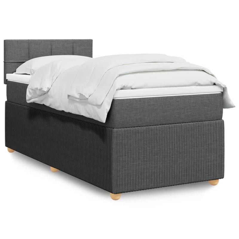 Sommier  lattes de lit et matelas Gris fonc 90x190 cm Tissu